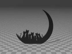 7 cats sitting on the moon