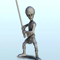 Alien master in position with sword (7) (+ pre-supported version & rounded base) - SF Warhordes ET extraterrest Confrontation