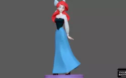 ARIEL BLUE DRESS LITTLE MERMAID DISNEY princess ANIMATION 3D PRINT