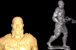 Barbarian warrior miniature statue stl 3D print model