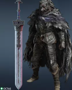 Blaidd Royal Greatsword Weielded by Elden Ring's Blaidd | Darriwil The Half-Wolf [3D Print Ready | Digital Download | STL File]