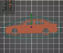BMW E34 sedan side keyfob silhouette