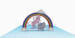 Cake topper Rainbow, Unicorn Believe in Magic tag