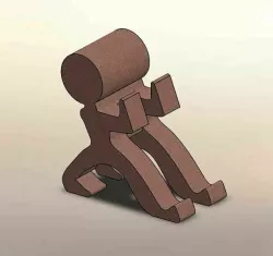 Cell phone holder of person holding him