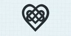 Celtic Heart Knot, rune, Infinity heart knot, Symbol for eternal, everlasting love, hearts stencil, embross, mold, Valentine's Day ornament, wedding decor, wall art decoration, anniversary topper, talisman, charm, pendant