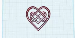 Celtic Heart Knot, rune, Infinity heart knot, Symbol for eternal, everlasting love, hearts stencil, embross, mold, Valentine's Day ornament, wedding decor, wall art decoration, anniversary topper