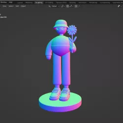 character with sun flower