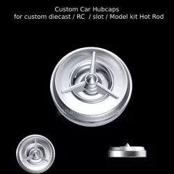 Custom Car Hubcaps for custom diecast / RC / slot / Model kit Hot Rod