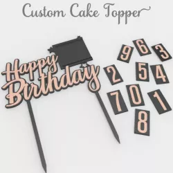 CUSTOM HAPPY BIRTHDAY CAKE TOPPER