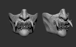 demon / oni Half mask