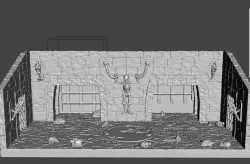 DIORAMA ESCENARIO MORTAL KOMBAT GORO'S LAIR SCORPION SUB ZERO