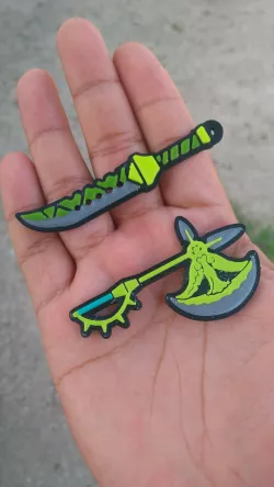 Escanor Axe and Meliodas Sword keychain