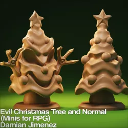 Evil Crhistmas Tree Miniature for tabletop RPG