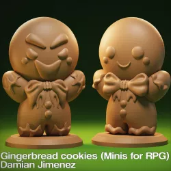 Evil Gingerbread cookie Miniature for tabletop RPG