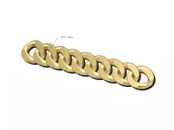 Faceted solid Cuban link chain bracelet tag 3D print model