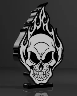 Flame skull lamp