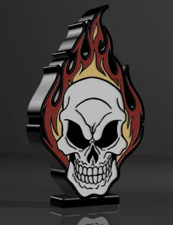 Flame skull lamp v2