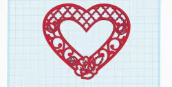 Floral heart decoration, heart stencil printable