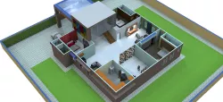 House Design Like Villa In Sketchup With Rendered 3D model