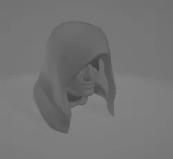 HUMAN MALE HEAD WITH HOOD