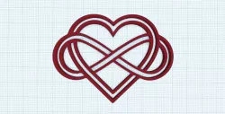 Infinity heart knot, Symbol for eternal, everlasting love, hearts stencil, embross, mold, Valentine's Day ornament, wedding decor, wall art decoration, anniversary topper