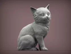 kitten sitting 3D print model