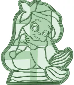 Little mermaid sitting cutter 150mm