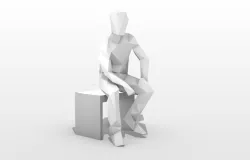 Low poly Man Sitting