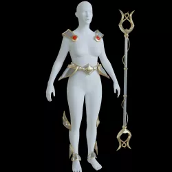 lux wild rift cosplay armor staff 3D print model