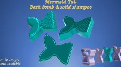 Mermaid Tail MOLD: BATH BOMB, SOLID SHAMPOO