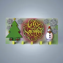Merry Christmas key holder and coat rack