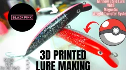 Minnow lure with magnetic weight transfer system. Fishing lure made with 3d printer.
