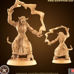 Minotaur Female Casting lightning spell