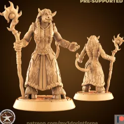 Minotaur Female Druid with a staff