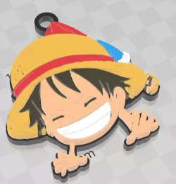 Monkey D Luffy One Piece + Akuma no mi Gomu Gomu Key Ring
