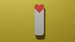 Origami heart bookmark