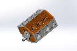 Perfect Block Model V8 Engine 3D