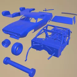 Plymouth Roadrunner NASCAR Richard Petty 1971 PRINTABLE CAR IN SERPARATE PARTS