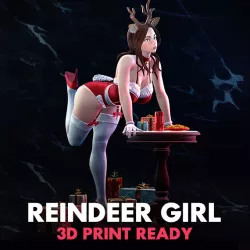 Reindeer Girl - 3D Print Ready