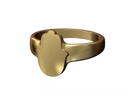 Rounded Hand of Fatima Hamsa shaped band US size 5 to 11 3D print model