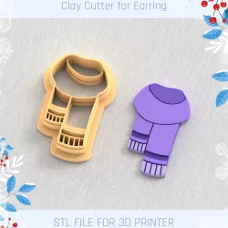 Scarf Clay Cutter, Winter Earring Cutters, Christmas Clay Cutters, Mini Clay Cutters 3 Sizes