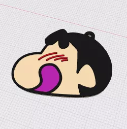 Shin Chan face keychain