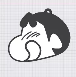 Shin Chan face keychain