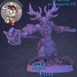 Stormrage Night Elf attack posed - 32mm scale printable miniature