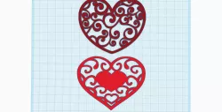 Stylized heart stencil, printable heart decor, Set of 2 pcs