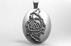 Valknut wolf pendant