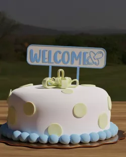 Welcome Baby Cake Top Pacifier II
