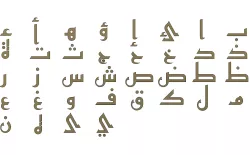 Arabic kufi letters alphabet