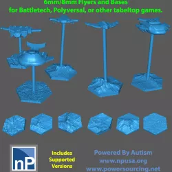 Battletech / Polyversal (6mm/8mm) Bases & Flyers
