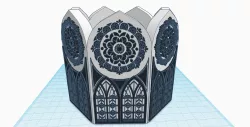 Church window vase, mandala model candle holder, flower pot, gothic vase